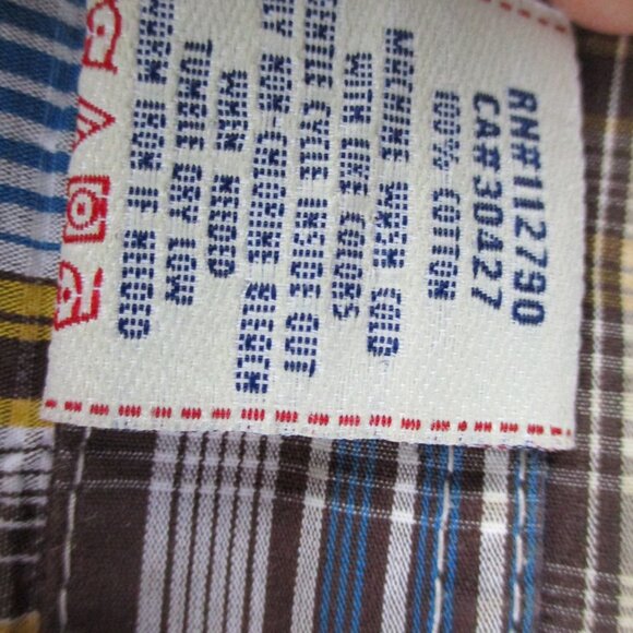 True Religion Shirt Mens 3XL Brown Blue Plaid Pearl Snap Button Western Pockets - Picture 7 of 11